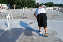 flat roof silver coating
